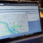 A laptop screen displaying a map of washington d.c. on a web-based mapping service.